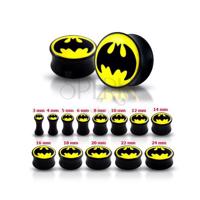 Błyszczący czarny plug do ucha - Batman - Szerokość: 12 mm