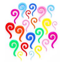 Kolczyk do ucha - kolorowa spirala - Szerokość: 2 mm, Kolor kolczyka: Czerwony