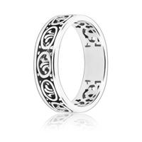 Pierścień ze srebra 925 - wycinane ornamenty - Rozmiar : 50
