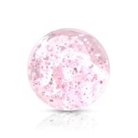 Plastikowa przezroczysta kulka do piercingu z różowymi cekinami, 5 mm, zestaw 10 sztuk
