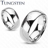Tungsten obrączka srebrnego koloru, motyw Władcy Pierścieni, 6 mm - Rozmiar : 49