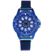 Zegarek magnetyczny Flowers - Niebieski KP5073